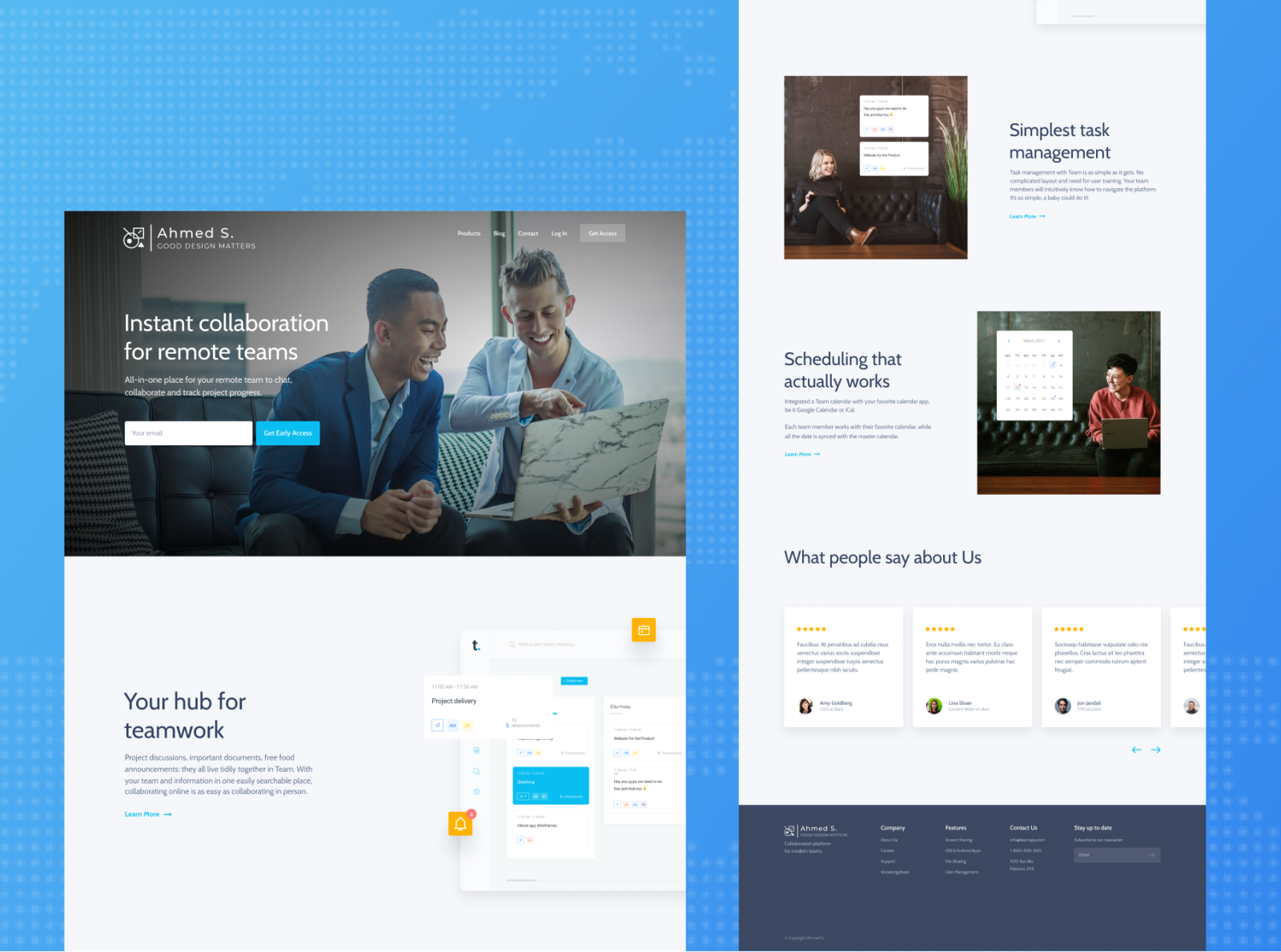 Web Design - Collaboration for remote teams by Ahmed Salal on Dribbble