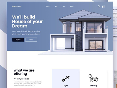 House Construction Website Landing Page construction design home house landing page ui ui ux website