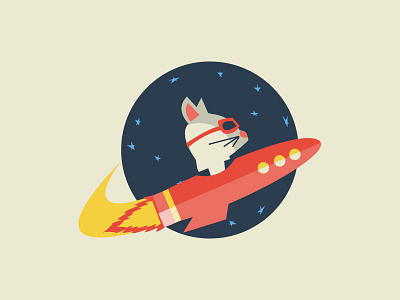 New logo cat illustrator logo rocket space