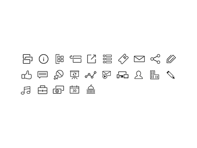 Icons Set icons minimalist set stroke