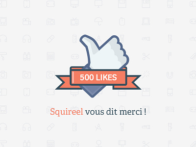 Squireel Facebook Like achievement facebook like pattern ribbon squireel thank you