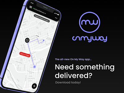 OMW - Fast On-Demand Personal Delivery app clean covid deliver delivery delivery app design list map map app maple mapping maps mobile app uber uber clone uber eats ui