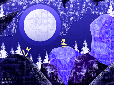 Moonlight art character digital illustration digital painting digitalart fantasy illustration illustrator