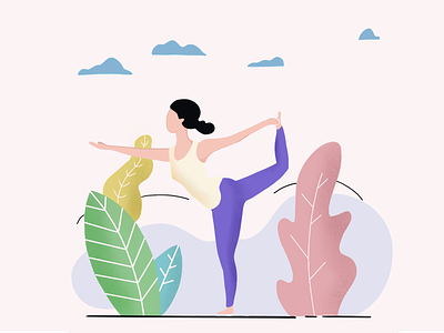 Yoga fitness healthy illustration yoga