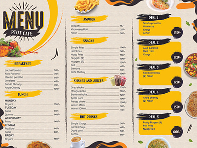 Cafeteria Menu Design- Local Startup custom design illustrator menu design print design