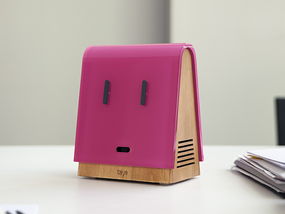 Teye in Pink cute emoji eye phone face plastic smile voip wood