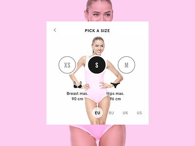 Size Picker button cart ecommerce interface mobile online shop shopping size ui ux web