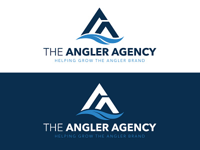 The Angler Agency Logo branding design fishing fishing logo icon logo logodesign outdoor logo outdoors pro angler water waves