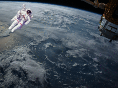 Astronaut floating in space