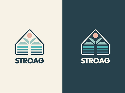 STROAG beach branding clean design graphic design house illustration logo palm palm tree sunset vector