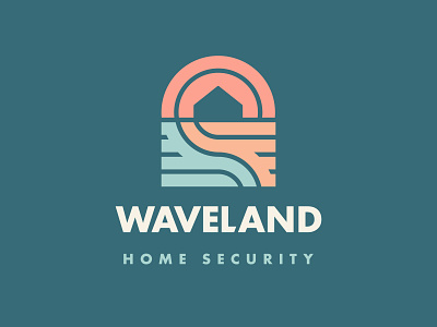 Waveland Home Security branding clean design graphic design illustration logo vector