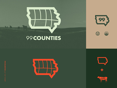 99 Counties agriculture branding clean design farm graphic design illustration livestock logo meat vector