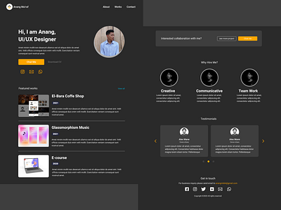 Portofolio app app design branding design figma graphic design illustration logo personal website ui uidesign ux web desain