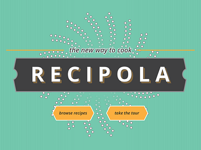 Recipola Title Screen app concept design logo typography