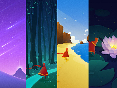 journey colorful flat game illustration journey