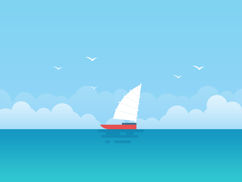 扬帆起航.... animation boat cloud gif sea