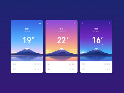 Weather App 3 by Mia Wang on Dribbble