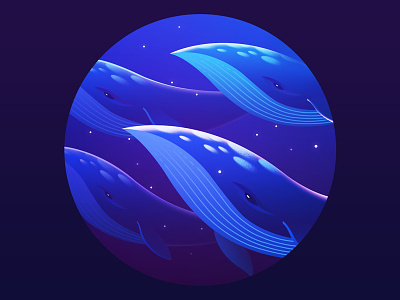 Whale blue fish illustration ocean peace sea underwater whale