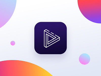 icon camera circular color colorful gradient icon line loop video