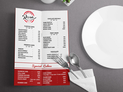 Rose cakery menu design menu menu design photoshop