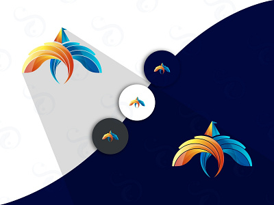 Wings app icon beautiful bird bird logo brand branding colorful creative creative logo design design gradient logo