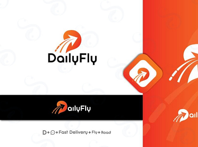 DailyFly beautiful brand branding courier service creative creative logo design logistics logo minimal modern service vector youthful
