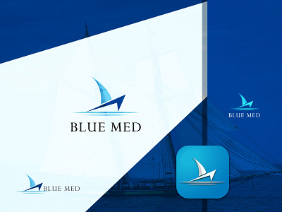 Blue Med beautiful brand branding creative design iconic logo minimal minimalist sleek vector