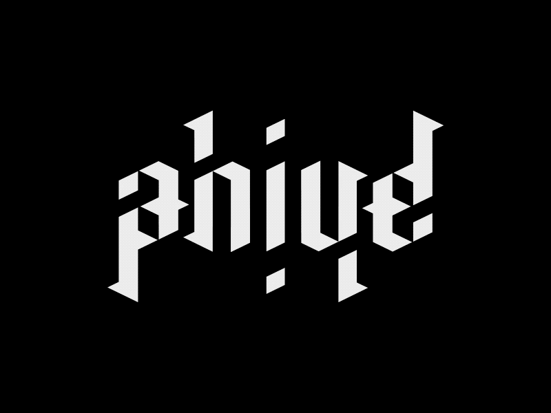 PHIVE — Ambigram Logo ambigram animation event gothic logo motion