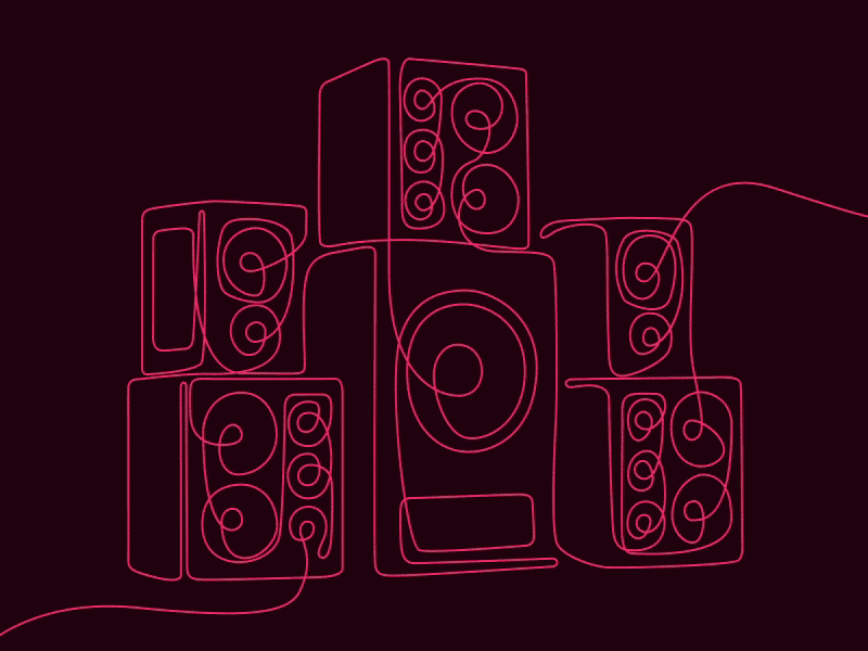 Speakers Stroke animation icon line purple stroke trim