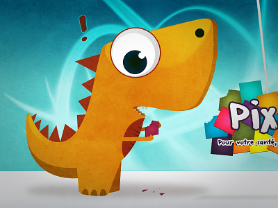 Pixo! cartoon character dino dinosaur dragon hero identity illustration mascott pixel