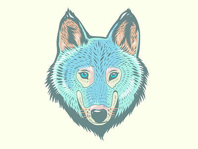 Wolf head Illustration adobe fresco animal animals apoka artwork blue edouard artus illustration ipad pro light pastel portrait vector vectorart wolf