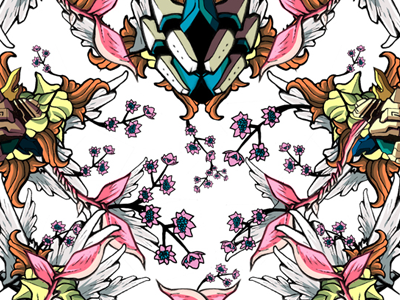 Met Flower Wallpaper #7 floral met pattern plants robot wallpaper