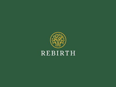 Rebirth green logo luxurious spa wellnes center