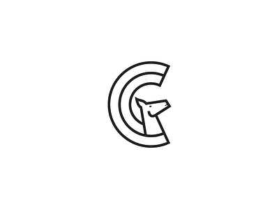 C letter c letter cavalry horse logo