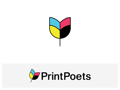 Print Poets cmyk feather logo pen poet print