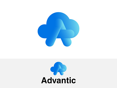 A + Cloud a letter advantic cloud cloud native agency data gradient logo
