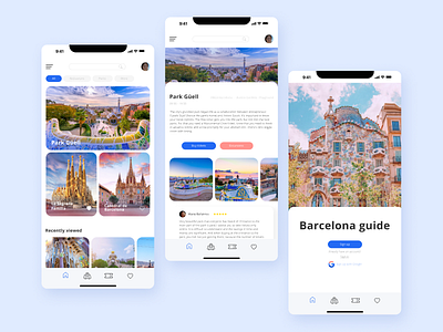 Barcelona guide app design