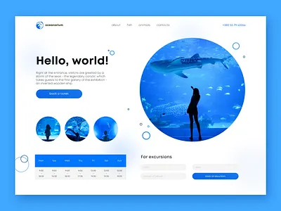 Oceanarium website shot concept design landing logo shot ui ukraine ukrainiandesigner ukrdesign