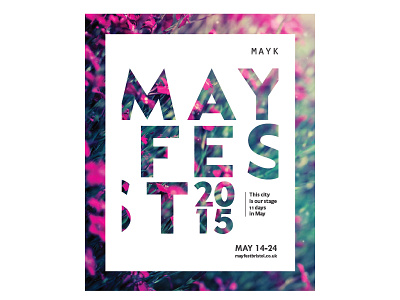 Mayfest Brochure custom type festival front cover laser cut layout lettering magazine typography