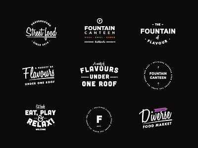 Fountain Canteen canteen crests drink food food market stamps street food sub marks type marks typography