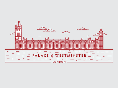 Palace Of Westminster abbey big ben church clock house of commons houses of parliament illustration line art london palace of westminster parliament politics