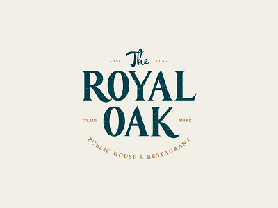 The Royal Oak bristol crest custom type emblem lettering mark oak pub restaurant royal seal stamp