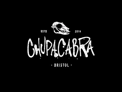 Chepucabra branding chupacabra crest emblem icon logo myth mythical creature restaurant skeleton skull stamp