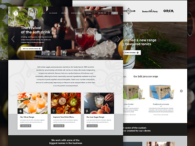 Think Drinks Homepage cocktails drink homepage soft drinks ui website website design