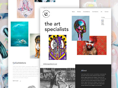 Composition Arts Homepage art supplier artists arts avenir fluid gallery homepage illustration prints ui uk web