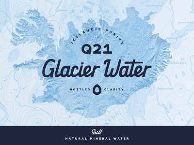 Water Label blue bottle commercial drink droplet glacier iceland label map product retail water