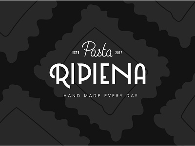 Pasta Ripiena art deco black branding custom type italian logo pasta restaurant script typography white