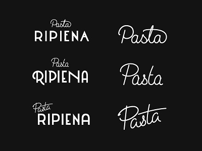 Pasta Ripiena art deco branding custom type food italian pasta restaurant script type typography