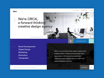 ORCA Homepage blocks bristol colourful creative agency design graphic design homepage orca studio ui ux website