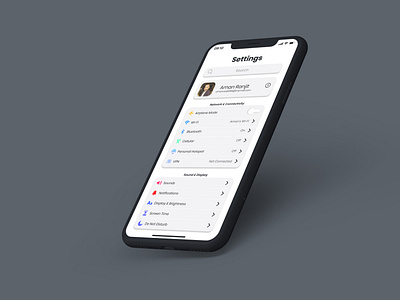 Settings Page UI Design